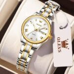 OLEVS 5563 Watch For Woman –Golden Silver and White - Image 3