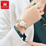 OLEVS 5563 Watch For Woman –Golden Silver and White - Image 2