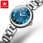 OLEVS 5608 Watch For Women - Silver Blue - Image 2