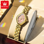 OLEVS 5666 Watch For Women - Gold Pink - Image 2