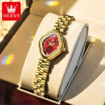 OLEVS 5666 Watch For Women - Red Golden - Image 2