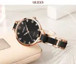 OLEVS 5872 Orginal Ceramic Watches For Woman-Black - Image 3