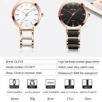 OLEVS 5877 Ceramic Watch For Women - Rose Gold Black - Image 5