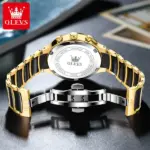 OLEVS 7004 Chronograph Moonphase Original Ceramic Watch For Men – Gold Black - Image 4