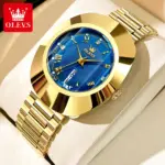 OLEVS 7008 Watch For Watch For Women - Gold Blue - Image 2