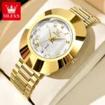 OLEVS 7008 Watch For Watch For Women - Gold White - Image 2