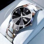 OLEVS 8697 Watch For Couple - Silver Black - Image 4