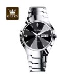 OLEVS 8697 Watch For Couple - Silver Black