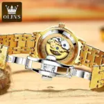 OLEVS 9901 Automatic Watch For Men - Full Golden - Image 4