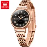 OLEVS 9997 Watch For Women - Rose Black - Image 2