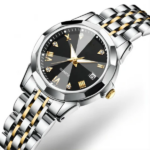 OLEVS 9931 Original For Women Watch - Golden Silver and Black - Image 2