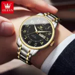 Olevs 2891 Watch For Men - Silver Gold Black - Image 2