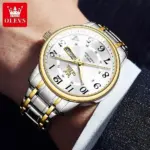 Olevs 2891 Watch For Men - Silver Gold White - Image 2