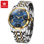OLEVS 2892 Chronograph Mens Watch - Golden Blue