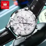 Olevs 2921 Watch For Men - Silver Black - Image 2
