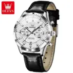 Olevs 2921 Watch For Men - Silver Black