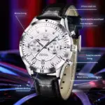 Olevs 2921 Watch For Men - Silver Black - Image 4