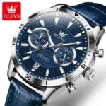 Olevs 2921 Watch For Men - Silver Blue - Image 3