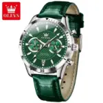 Olevs 2921 Watch For Men - Silver Green