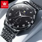 Olevs 2925 Watch For Men - Full Black - Image 2