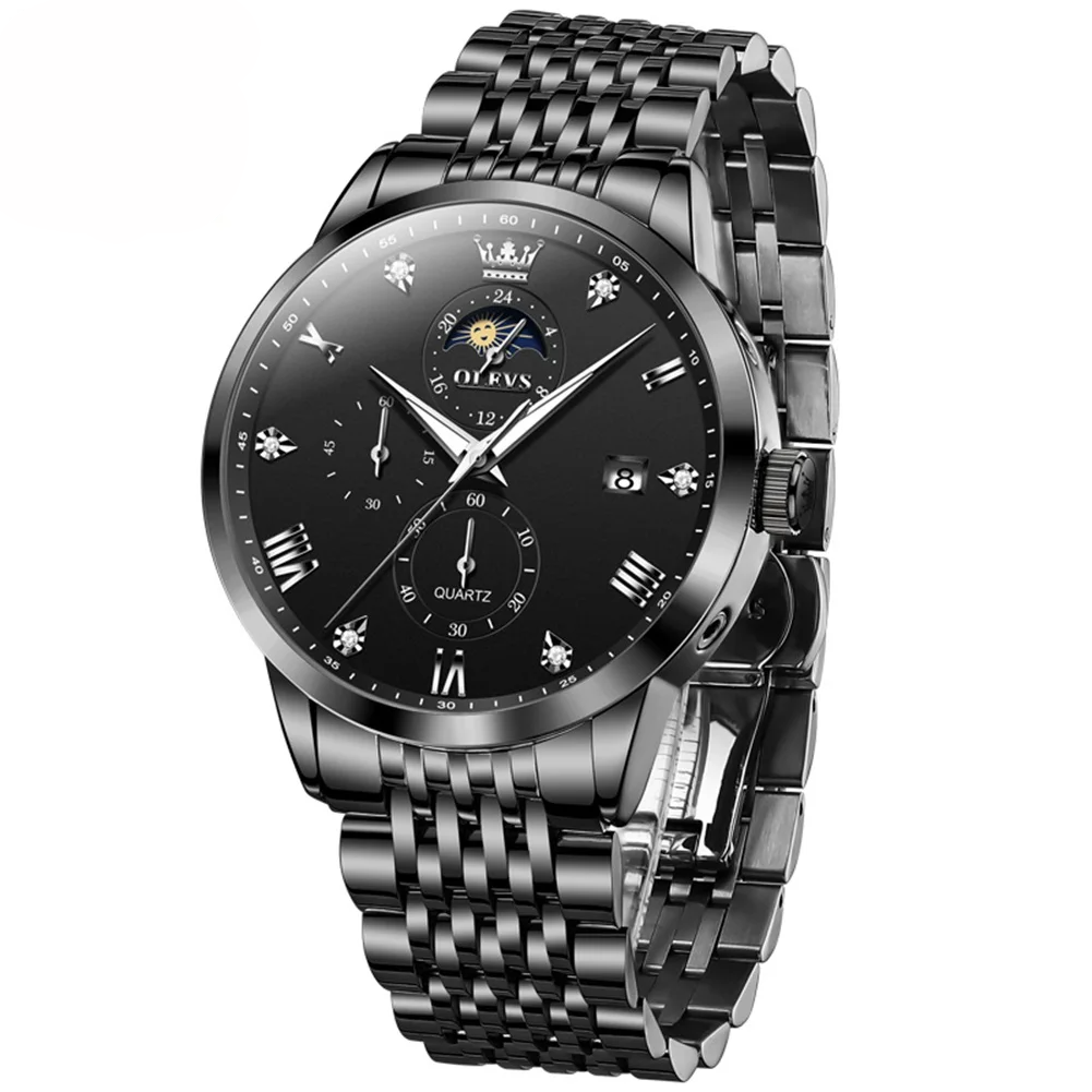 Olevs-2925-Watch-For-Men-Full-Black.png Olevs 2925 Watch For Men - Full Black - Image 1