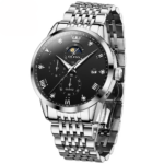 Olevs 2925 Watch For Men - Silver Black