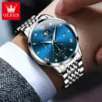 Olevs 2925 Watch For Men - Silver Blue - Image 2