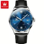 Olevs 2931 Leather Watch For Men-Blue - Image 3