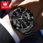 Olevs 2949 Watch For Men - Full Black - Image 2
