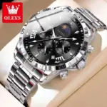 Olevs 2949 Watch For Men - Silver Black