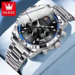 Olevs 2949 Watch For Men - Silver Black Blue