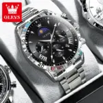 Olevs 2949 Watch For Men - Silver Black - Image 2