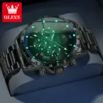 Olevs 2949 Watch For Men - Silver Black Blue - Image 4