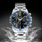 Olevs 2949 Watch For Men - Silver Black Blue - Image 3