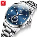 Olevs 2956 Watch For Men – Silver Blue - Image 2