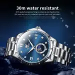 Olevs 2956 Watch For Men – Silver Blue - Image 5
