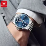 Olevs 2956 Watch For Men – Silver Blue - Image 3