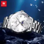 Olevs 2956 Watch For Men – Silver White - Image 4