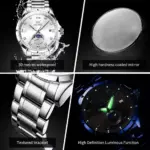 Olevs 2956 Watch For Men – Silver White - Image 3