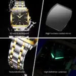 Olevs 2969 Watch For Men – Silver Gold Black - Image 4