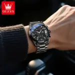 Olevs 2987 Watch For Men - Full Black - Image 2