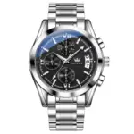 Olevs 2987 Watch For Men - Silver Black