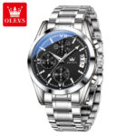 Olevs 2987 Watch For Men - Silver Black - Image 3