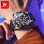Olevs 2990 Watch For Men - Rose Black - Image 2