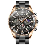 Olevs 2990 Watch For Men - Rose Black