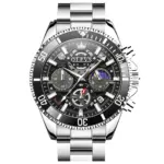 Olevs 2990 Watch For Men - Silver Black