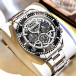 Olevs 2990 Watch For Men - Silver Black White - Image 2
