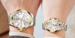 Olevs 3620 Couple Watch - Silver Gold - Image 2