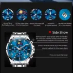 OLEVS 3653 Moon Phase Men’s Watch - Blue - Image 3