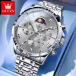OLEVS 3653 Moon Phase Men’s Watch - Gray